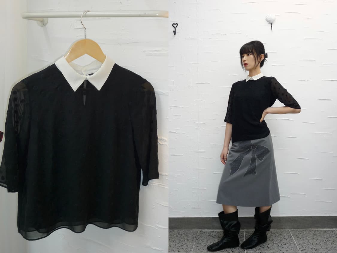 dot mesh blouse 상품이미지1