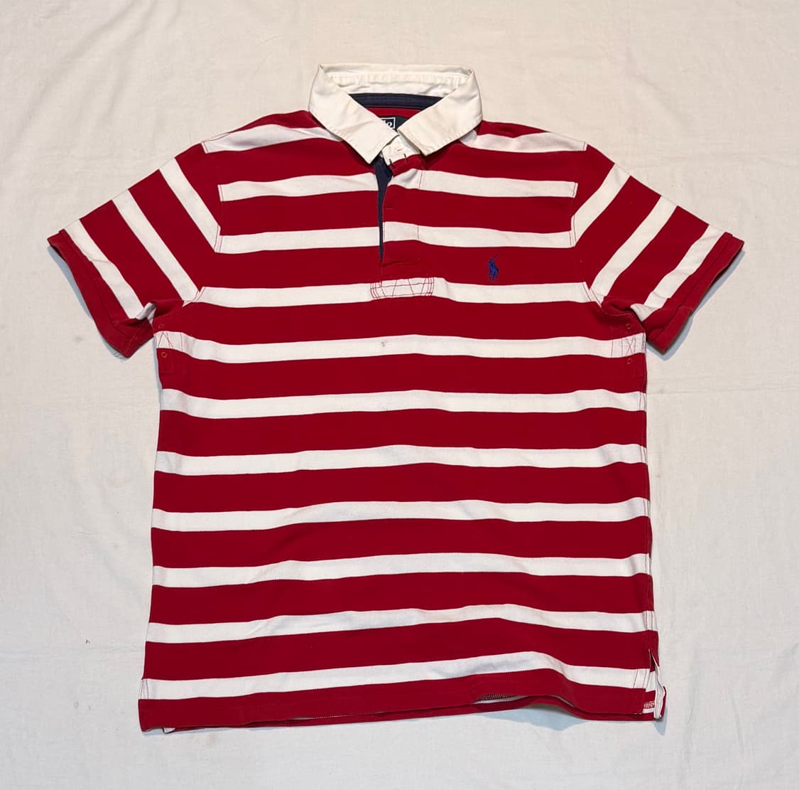 폴로 랄프로렌 레드 스트라이프 반팔 럭비티 상품이미지1