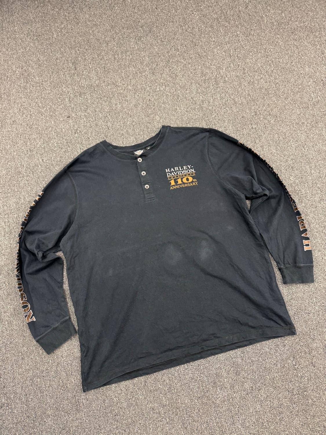 2XL)할리데이비슨 빈티지 110주년 헨리넥 롱슬리브 상품이미지2