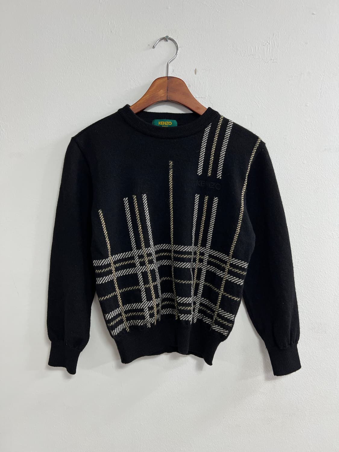KENZO 골프 블랙 체크 니트 상품이미지1