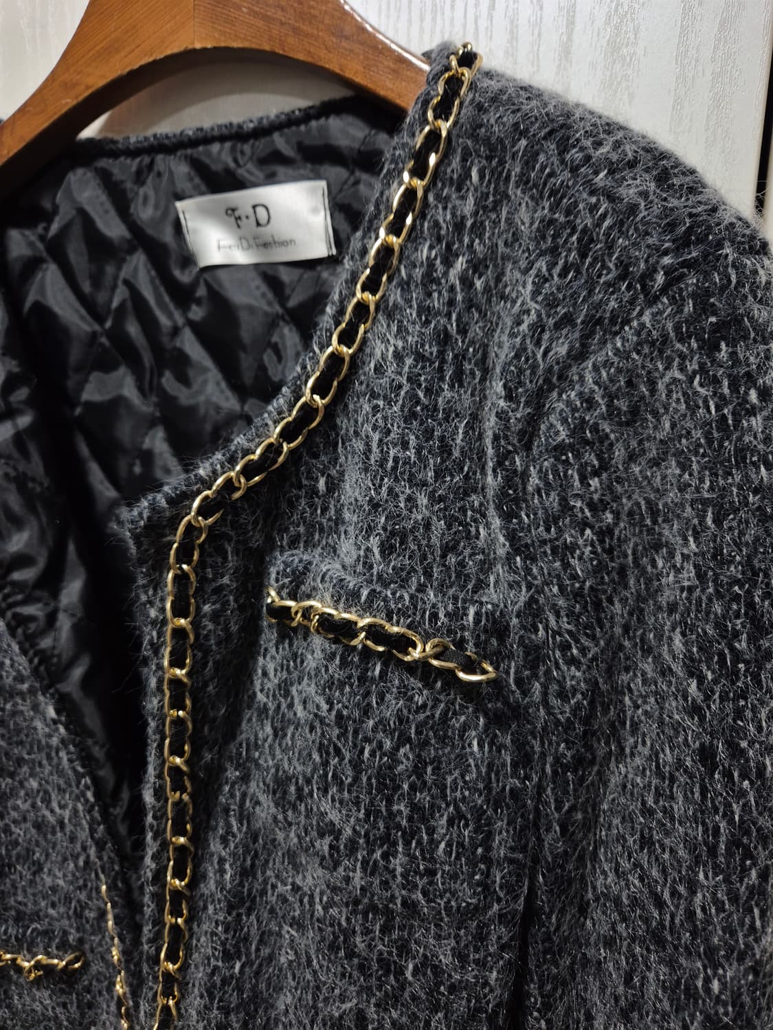 (세일)(새상품)누빔 트위드 셋업 자켓 스커트 상품이미지3