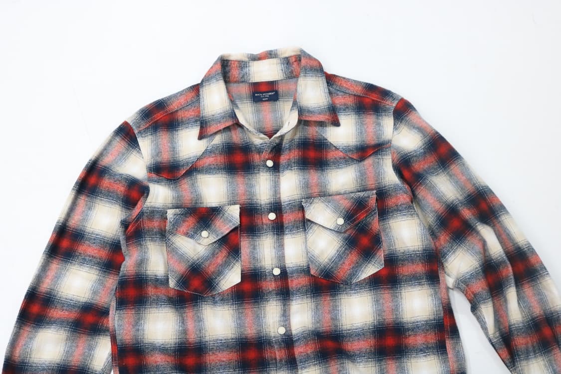 BACK NUMBER 백넘버 빈티지 웨스턴 체크 플란넬 셔츠 (M) 상품이미지3