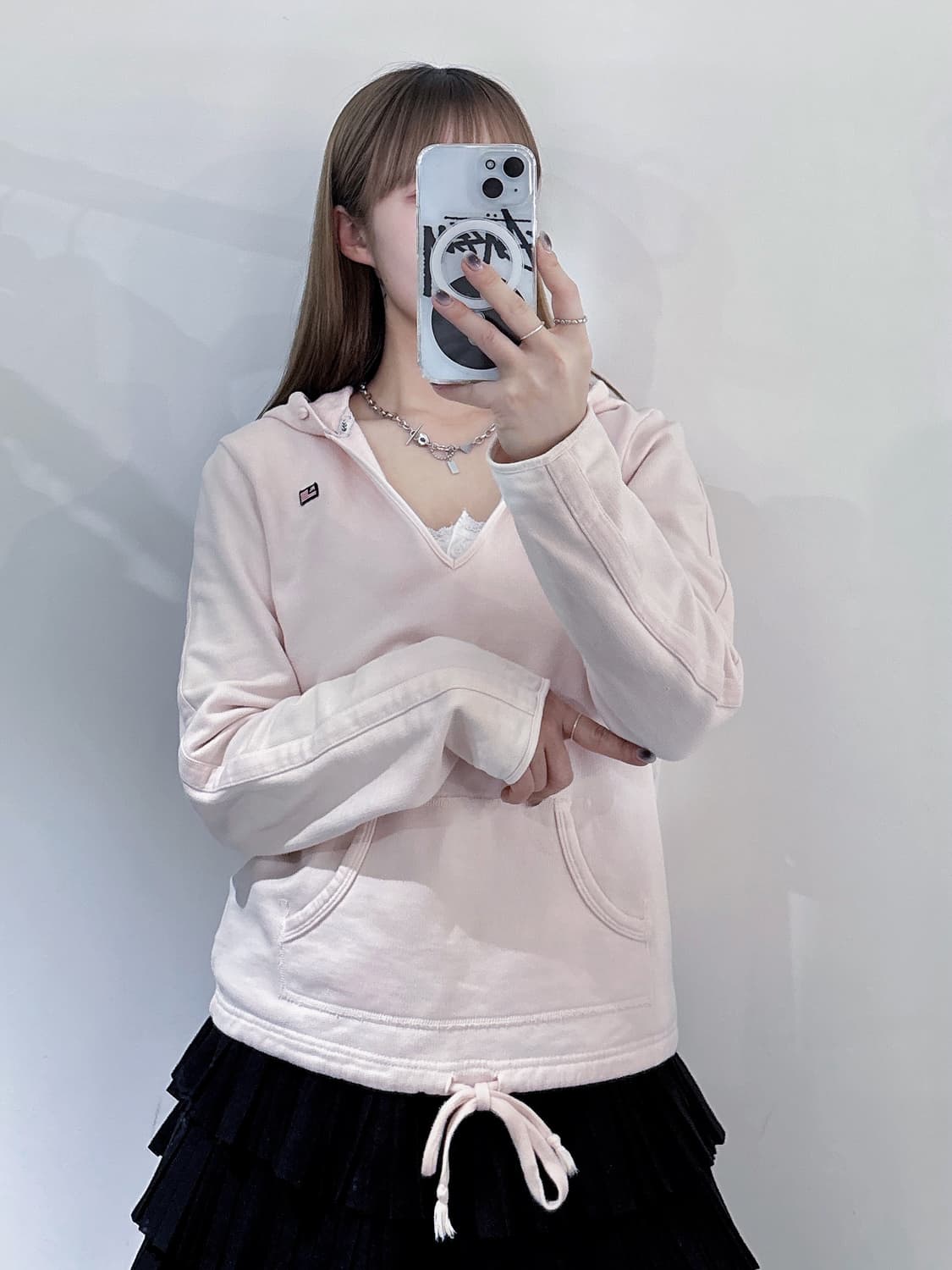 폴로 진스 오픈카라 베이비핑크 후드  상품이미지2