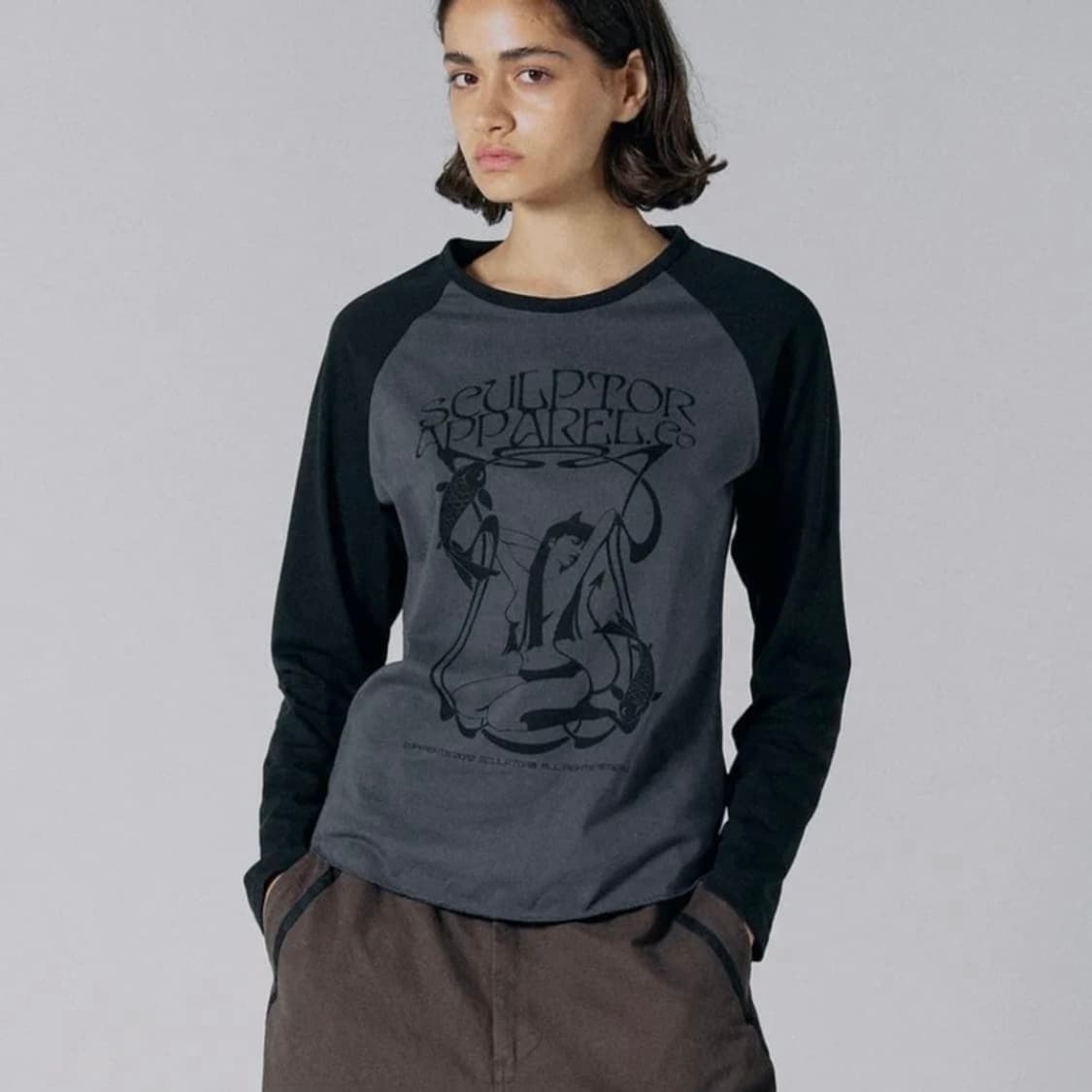 스컬프터 데빌 레글런 롱슬리브 긴소매 티셔츠 차콜 그레이 상품이미지2