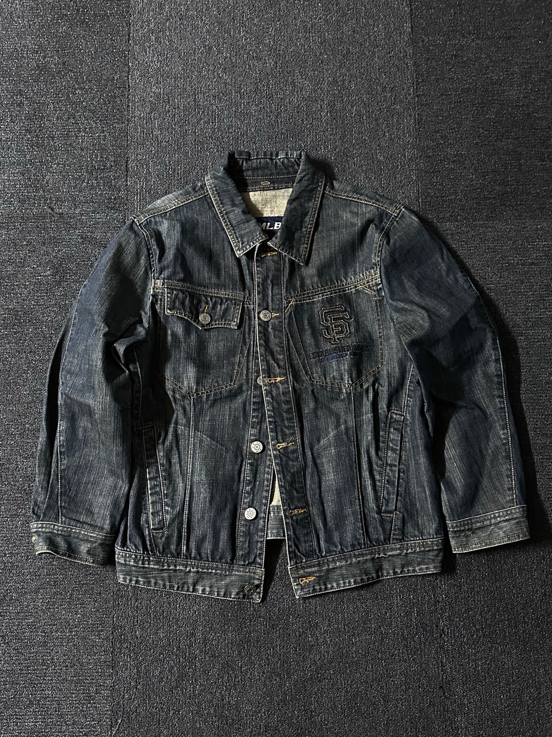 MLB 빈티지 데님 자켓 샌프란시스코 자이언츠 SF 로고 상품이미지1