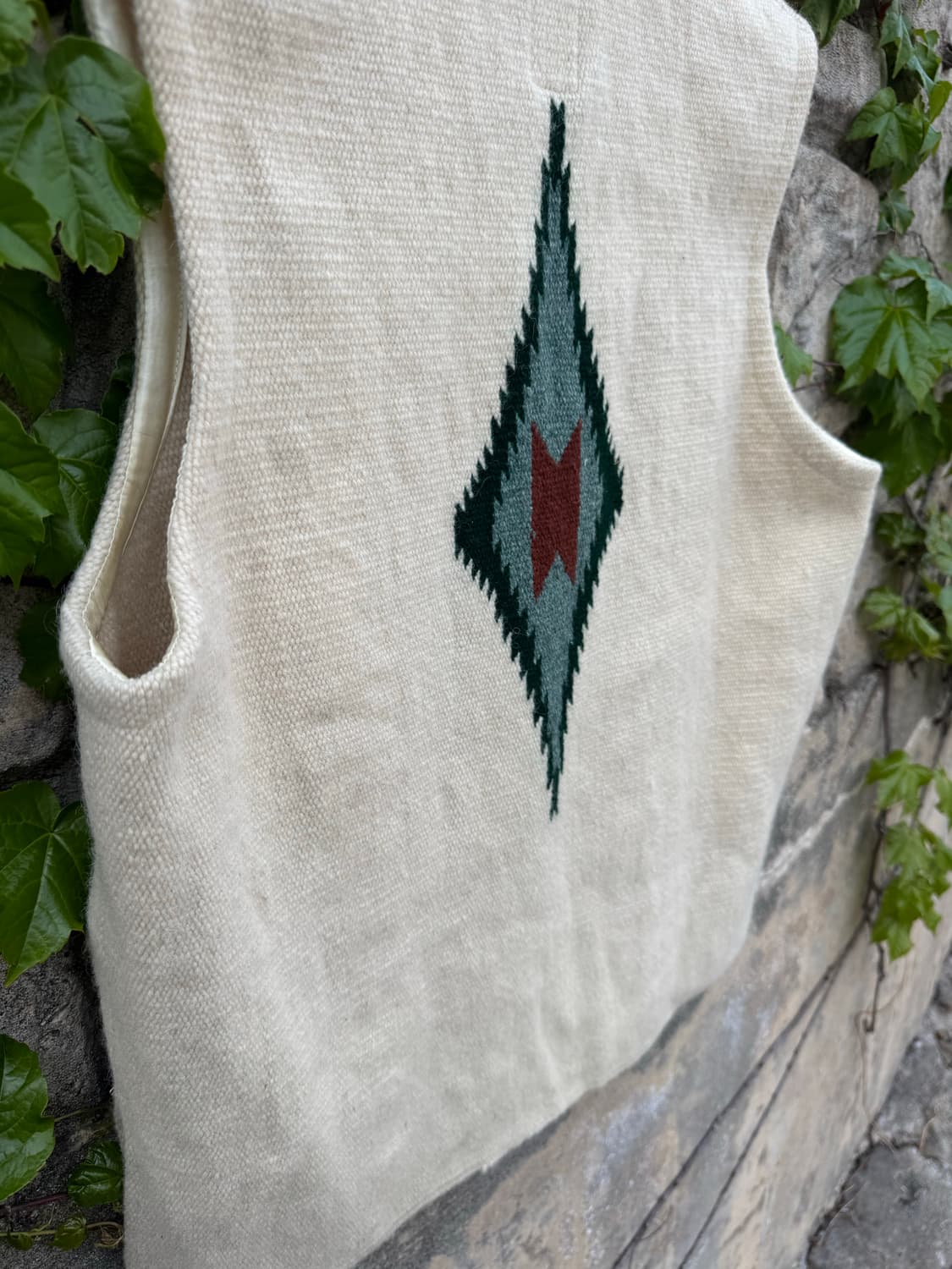 오르테가 핸드 우븐 울 네이티브 아메리칸 웨스턴 치마요 베스트 조끼 상품이미지6