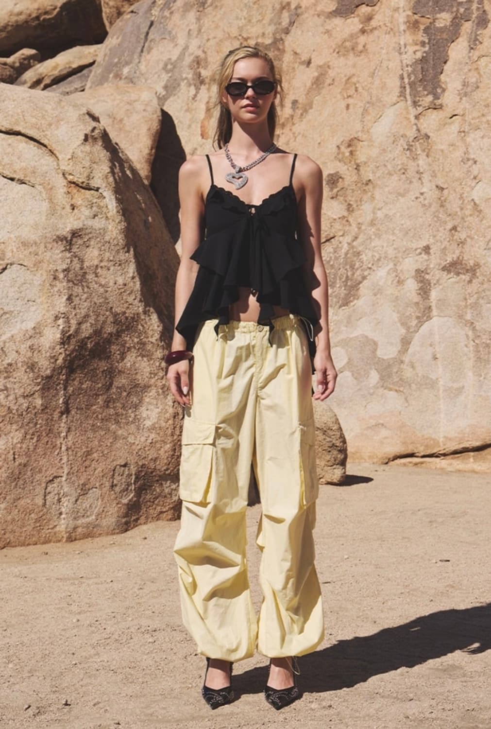 에즈이프캘리 PARACHUTE CARGO PANTS LEMON 상품이미지4