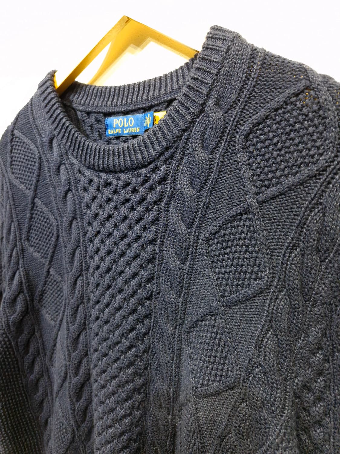 신형QR)폴로랄프로렌 아란 케이블 피셔맨 니트 네이비_S 상품이미지3