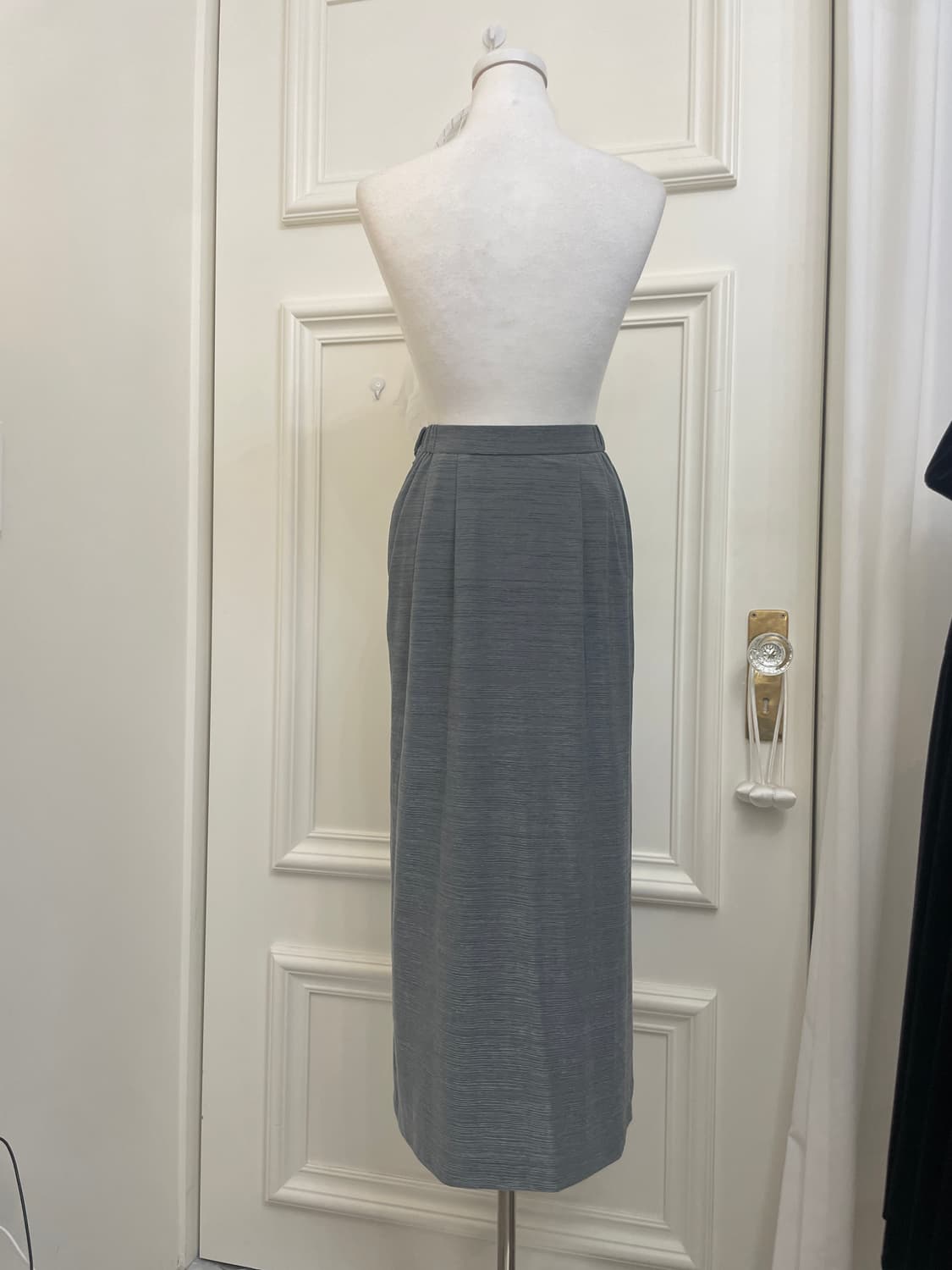 charcoal pleats basic long skirt 상품이미지3