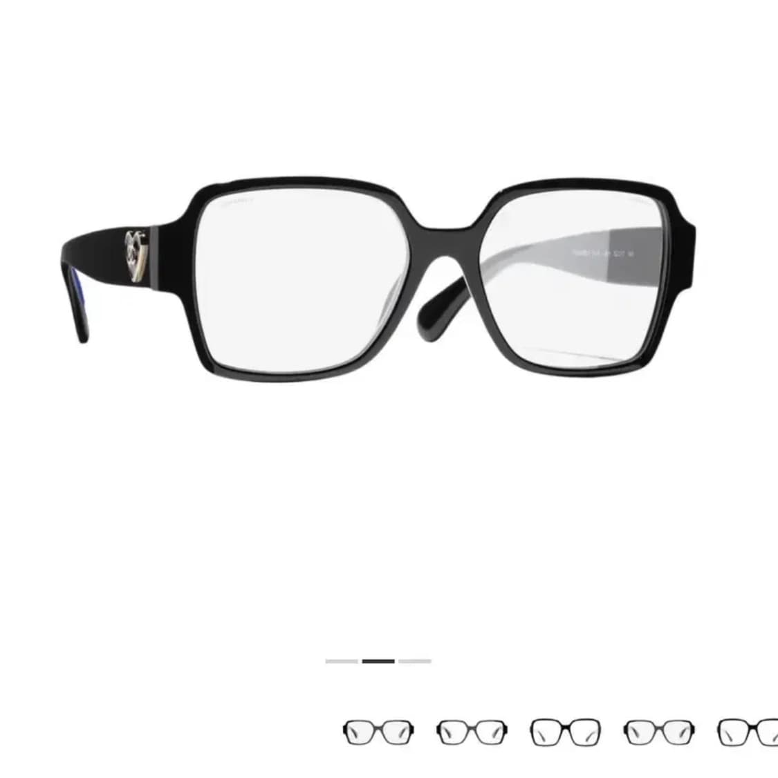 샤넬 스퀘어 하트참 안경 (블랙) 상품이미지1