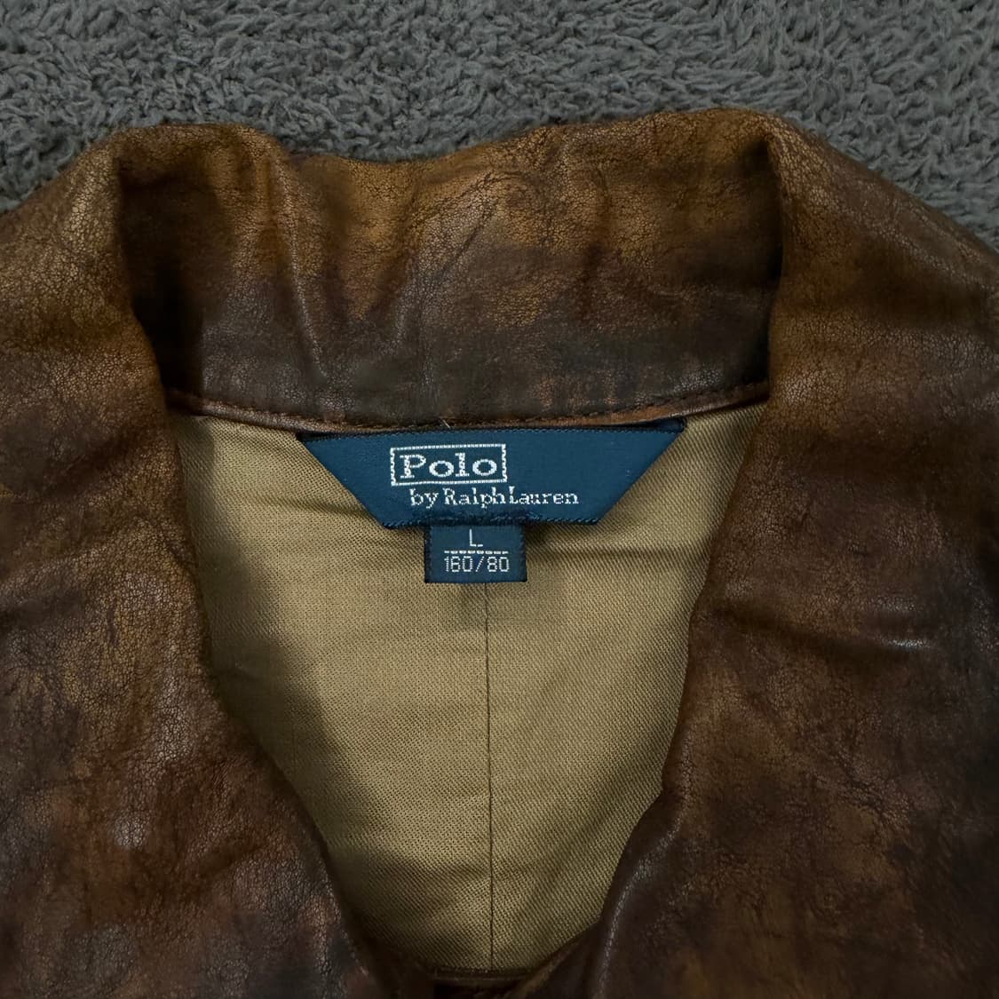 [정품/L] 폴로랄프로렌 빈티지 소가죽 레더 필드 자켓 상품이미지5