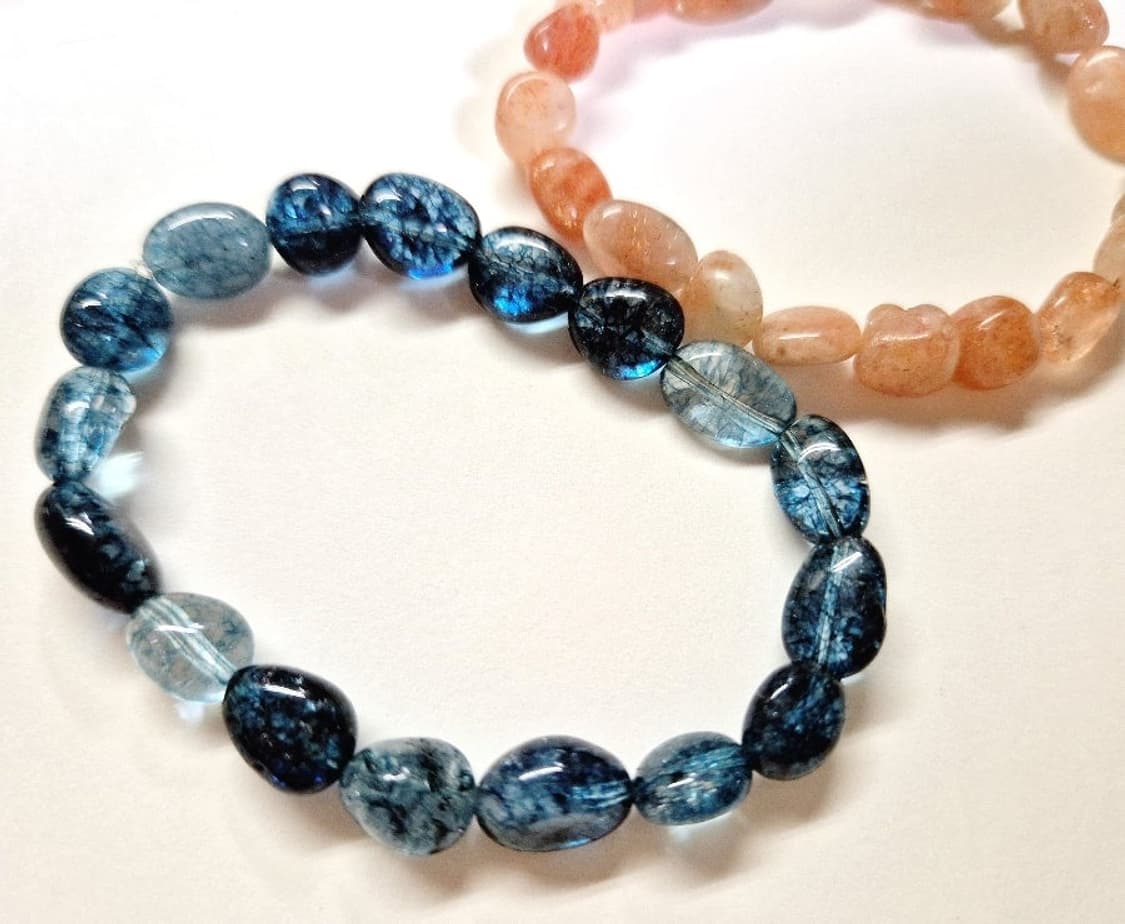 핸드메이드 )블루 토파즈 원석 팔찌 상품이미지1