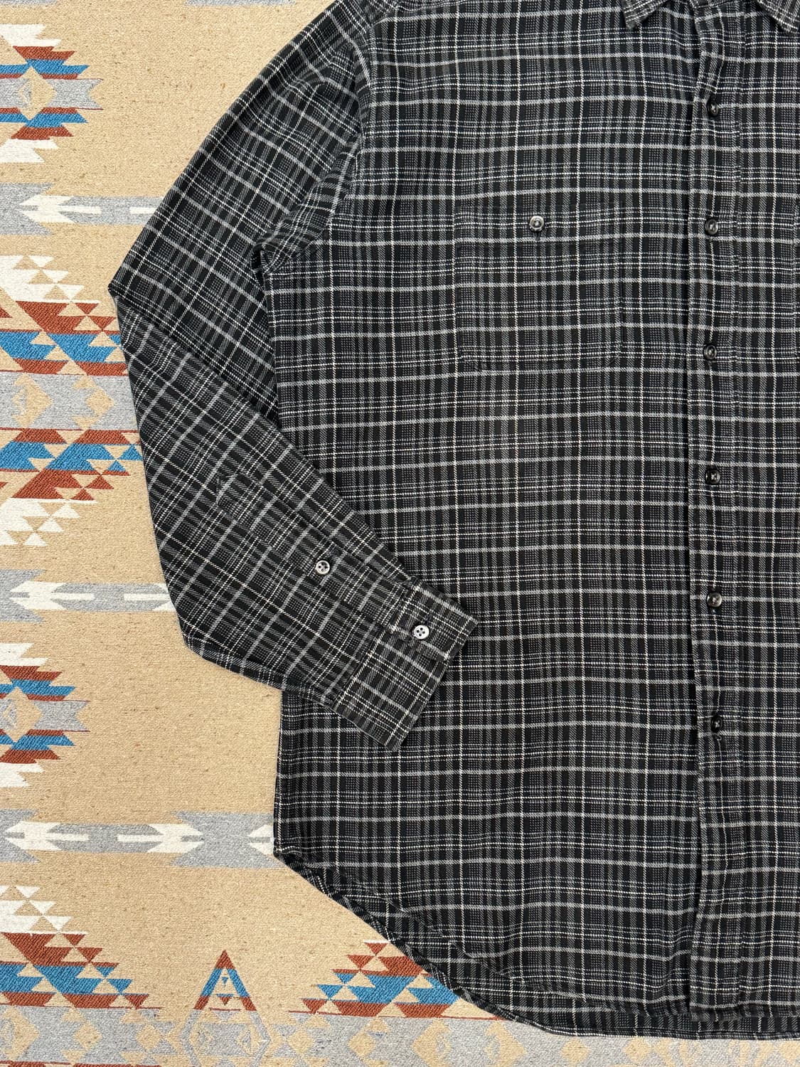 [L] 더블알엘 플란넬 체크 셔츠 블랙 상품이미지3