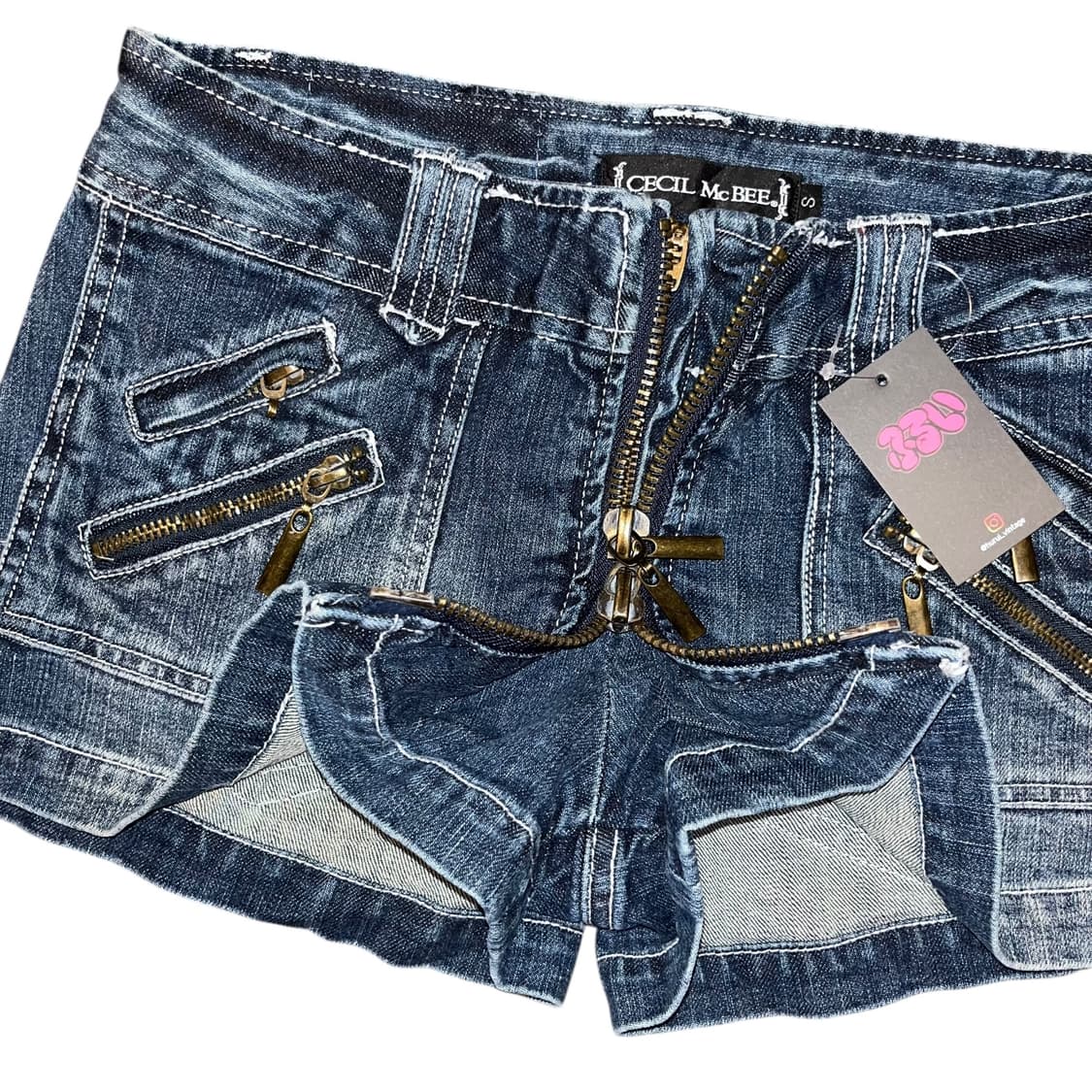 CECIL McBEE 세실맥비 투웨이 데님 스커트팬츠 펑크y2k갸루 상품이미지2