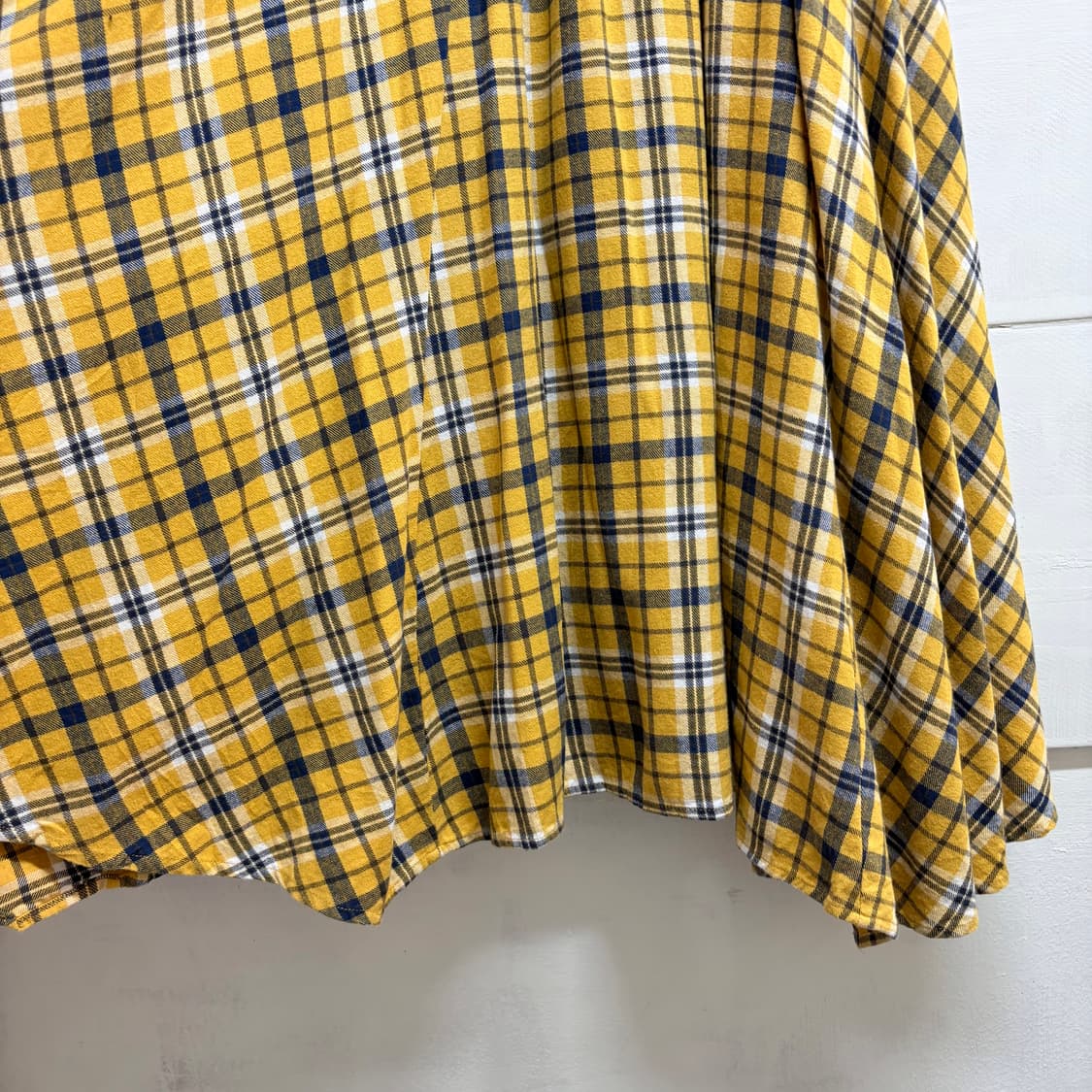 코튼 언발 체크 롱 플레어 스커트 치마 (JPN) 상품이미지8