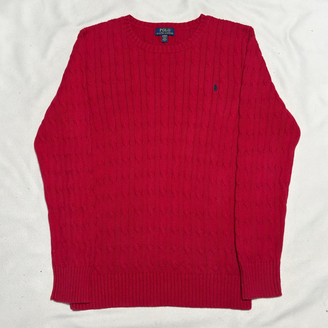 XL 폴로랄프로렌 여성용 레드 케이블 니트 상품이미지2