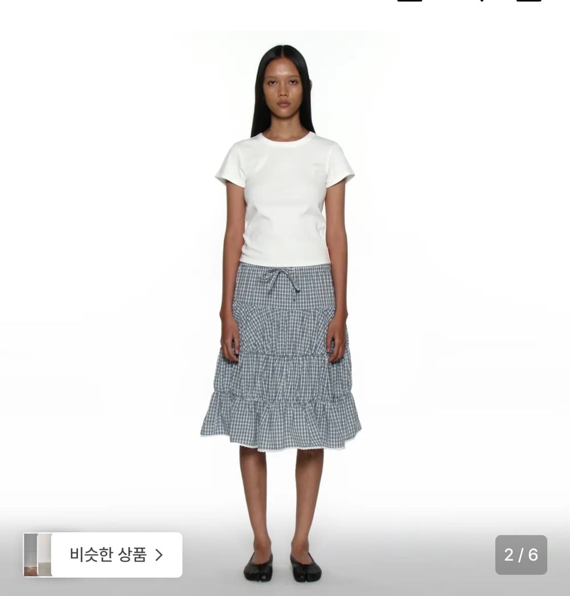 파르티멘토우먼 lace trim tired 미디스커트 상품이미지1