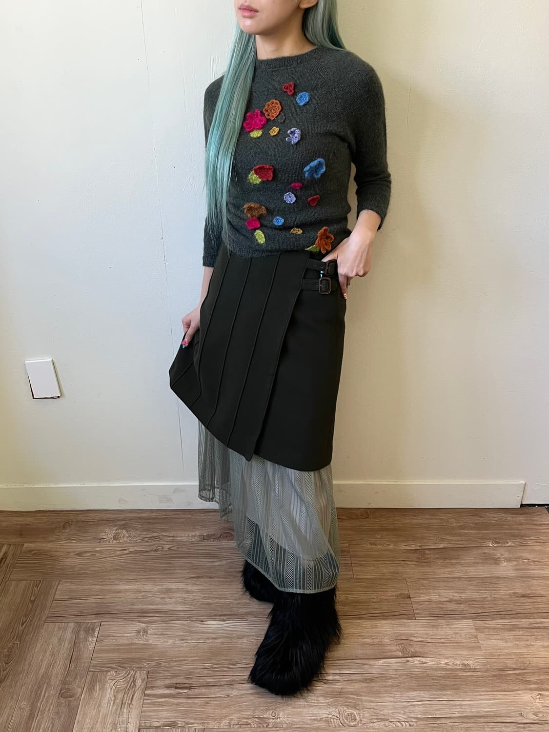 Dee Flavor 올리브 랩 스커트 상품이미지5