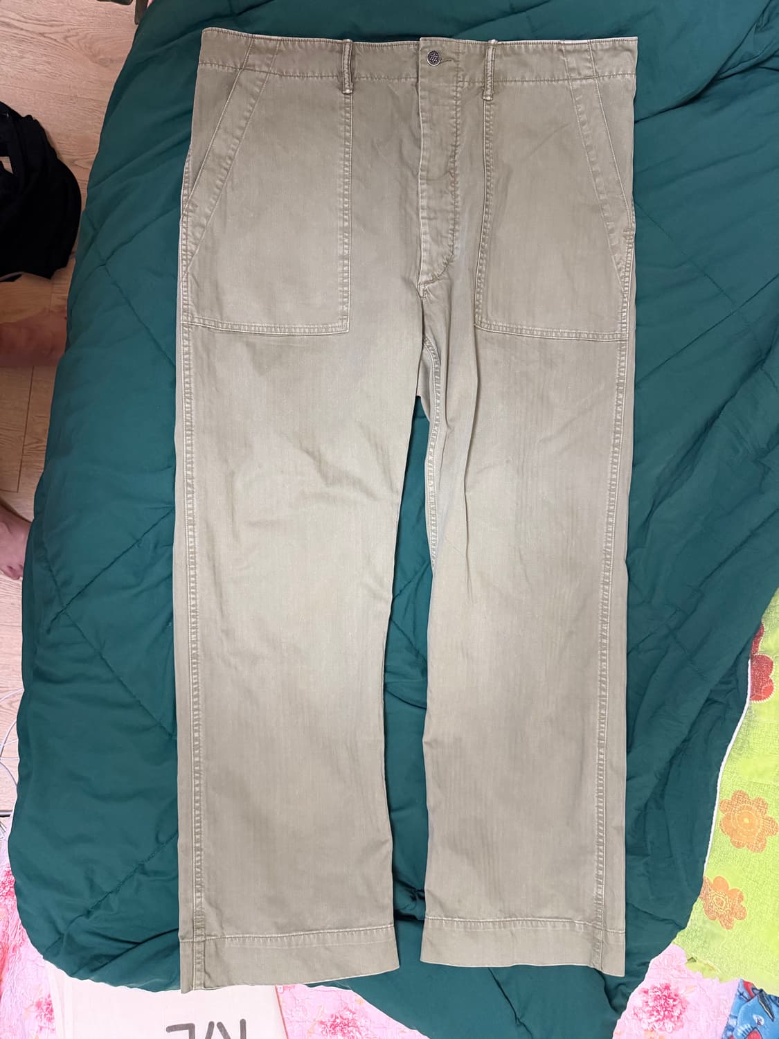 RRL 헤링본 퍼티그 팬츠 브루스터 그린 38x32 상품이미지2