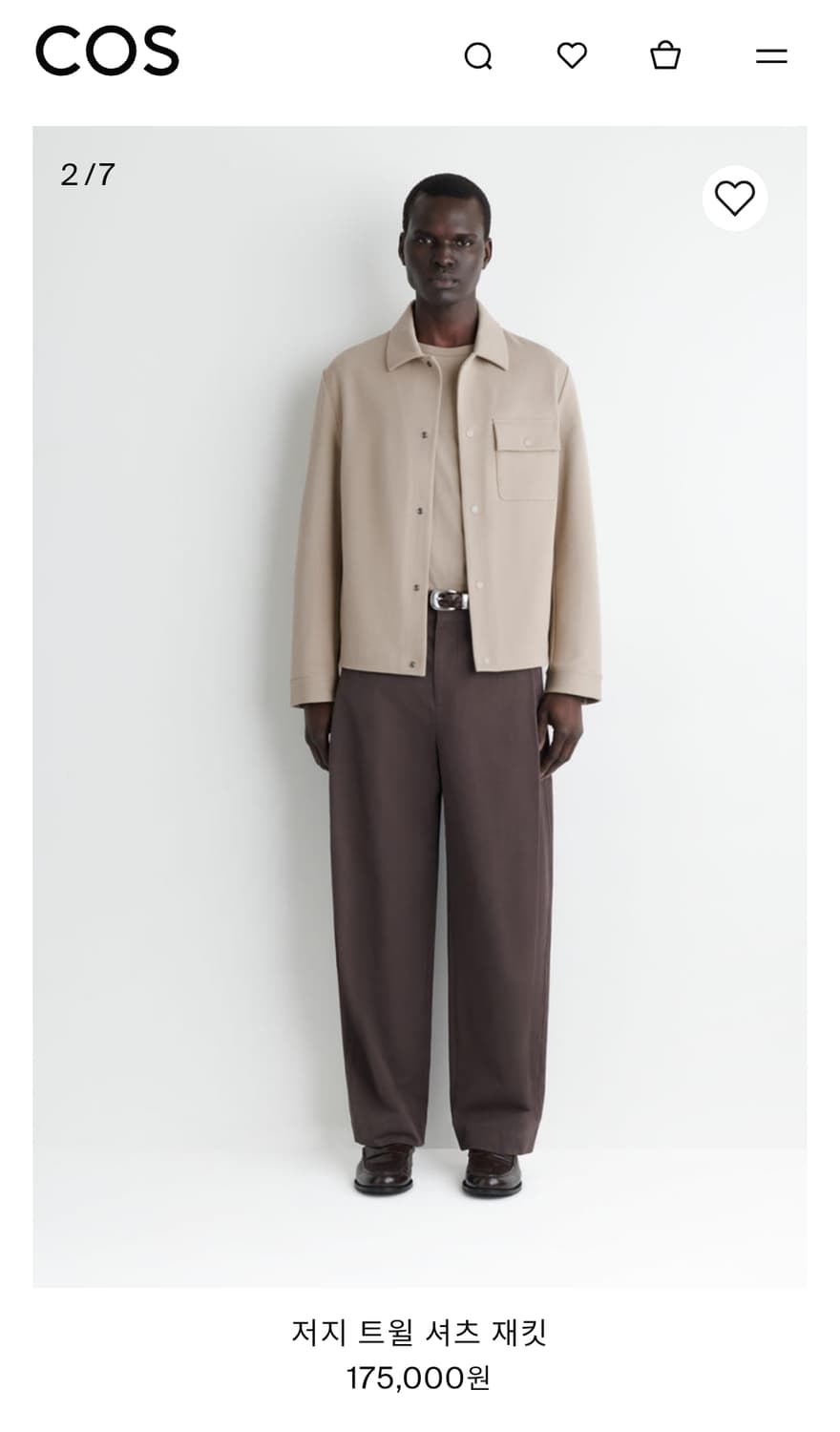 (새상품) COS 코스 저지 트윌 셔츠 재킷 xs 상품이미지2