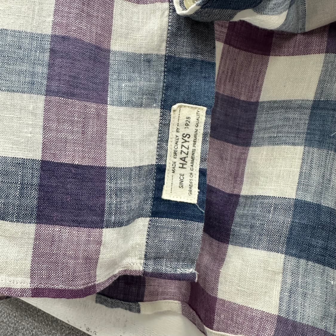 헤지스 슬림핏 린넨 체크 셔츠 남방 95 s193 상품이미지6