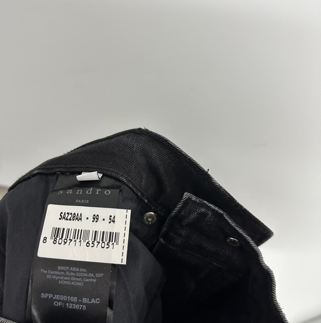 [산드로] 여성 블랙 와이드 롤업 데님 상품이미지7