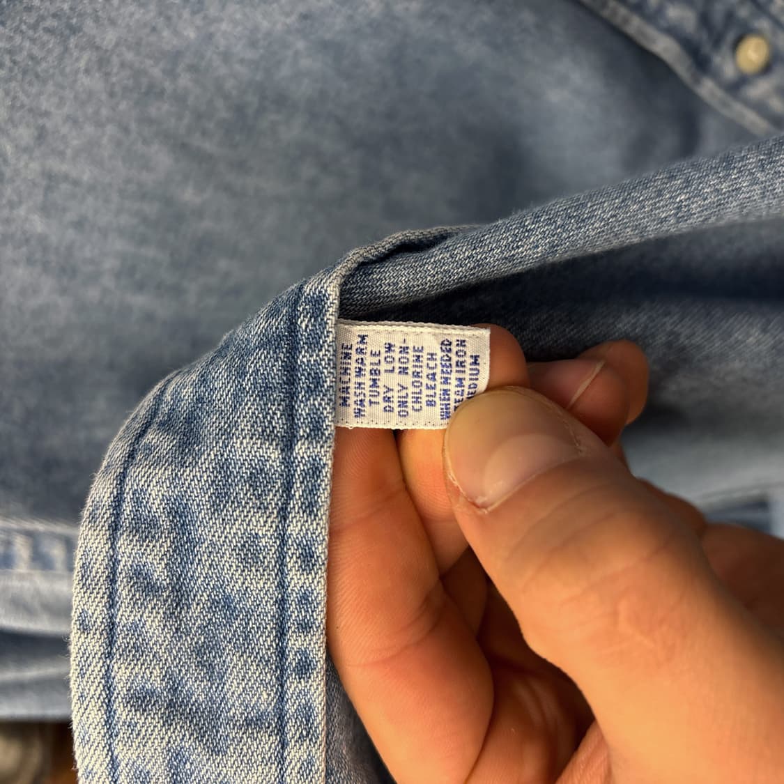 90s 폴로 랄프로렌 레드포니 버튼다운 클래식 데님 셔츠 N322 상품이미지6