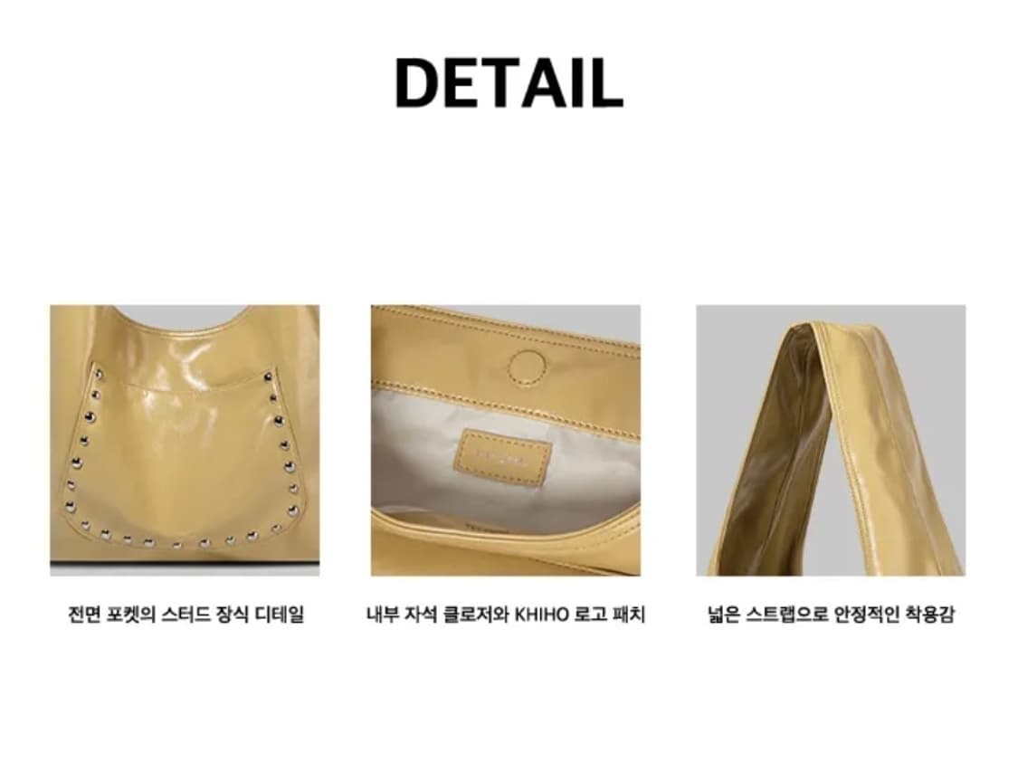 [택포] KHIHO STUD POPO BAG YELLOW 상품이미지4