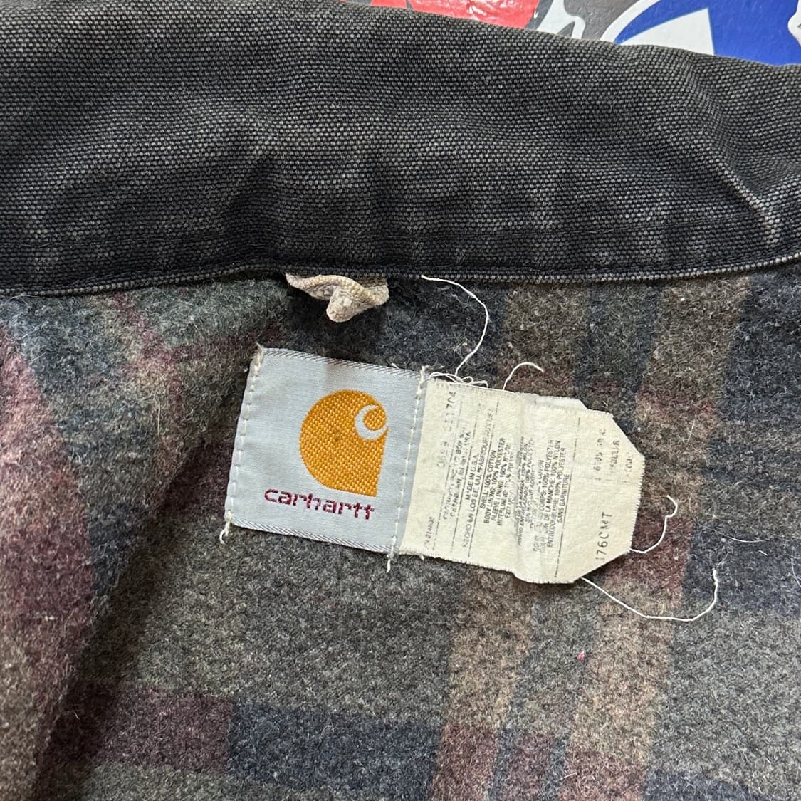 90s USA 칼하트 J76 CMT 샌드스톤 디트로이트 자켓 XL-R 상품이미지8