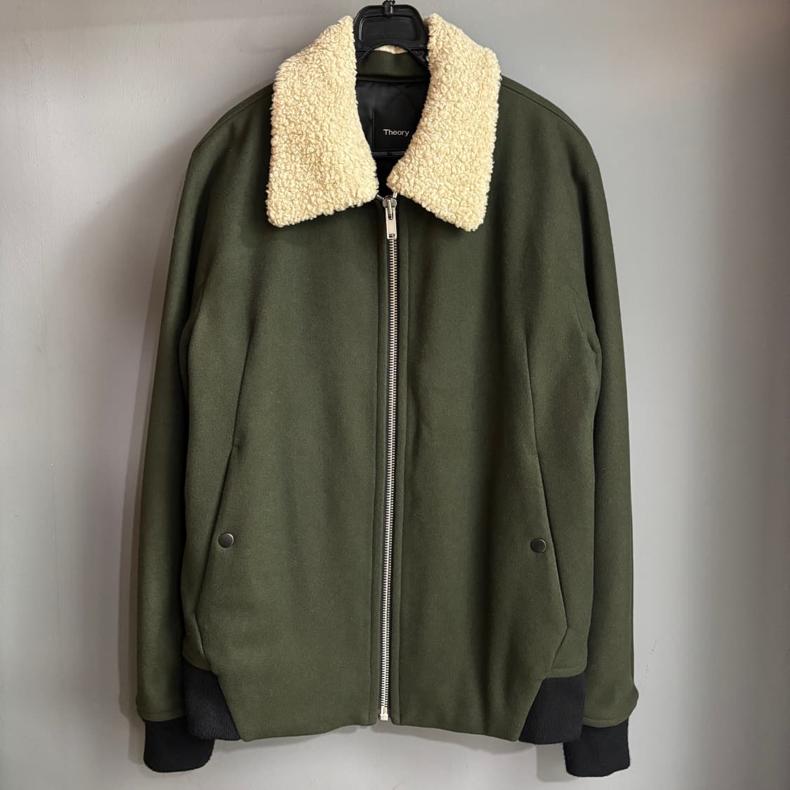 Theory띠어리 뽀글이 퍼 카라 집업 코트 자켓 상품이미지1