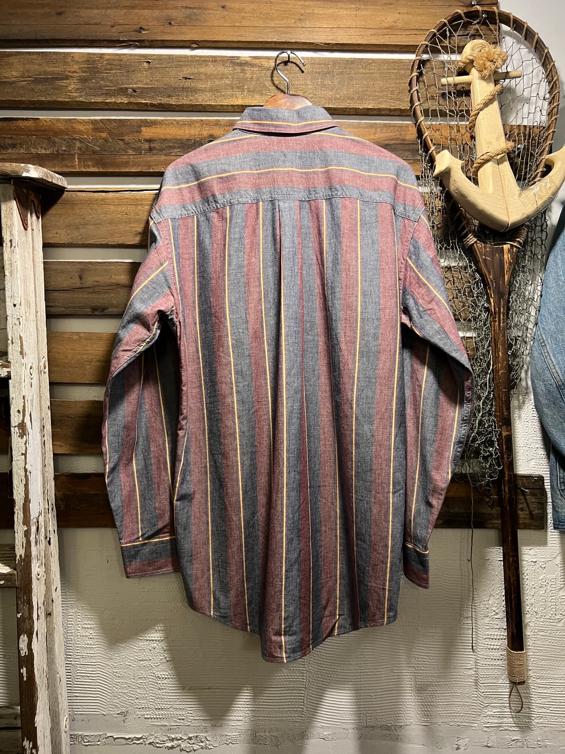 [M]90's 엘엘빈 Made in USA 스트라이프 셔츠 상품이미지8