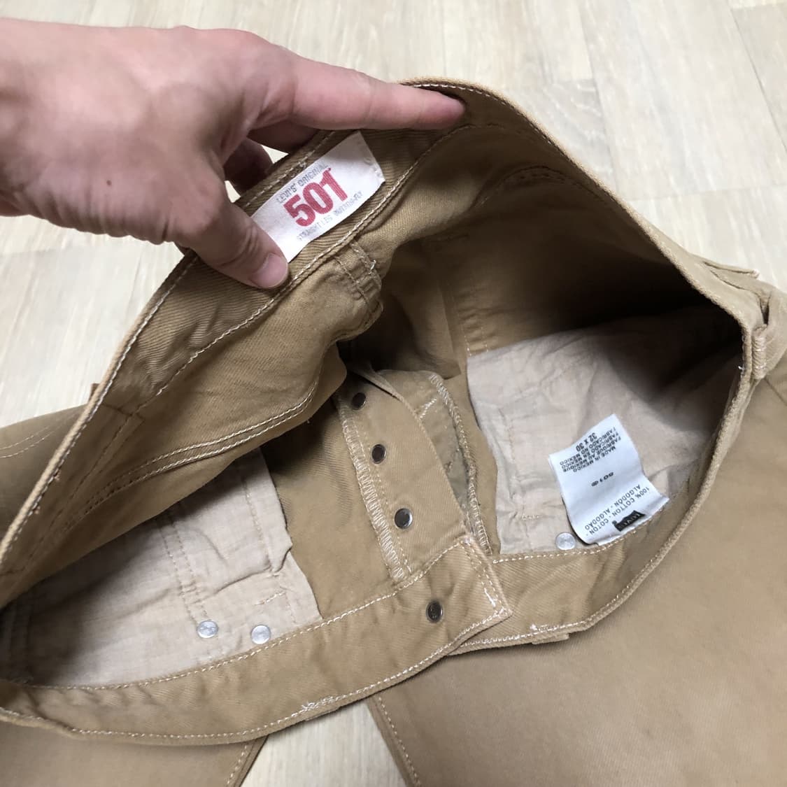 (31) 리바이스 Levi's 501 스트레이트핏 베이지 데님 상품이미지6