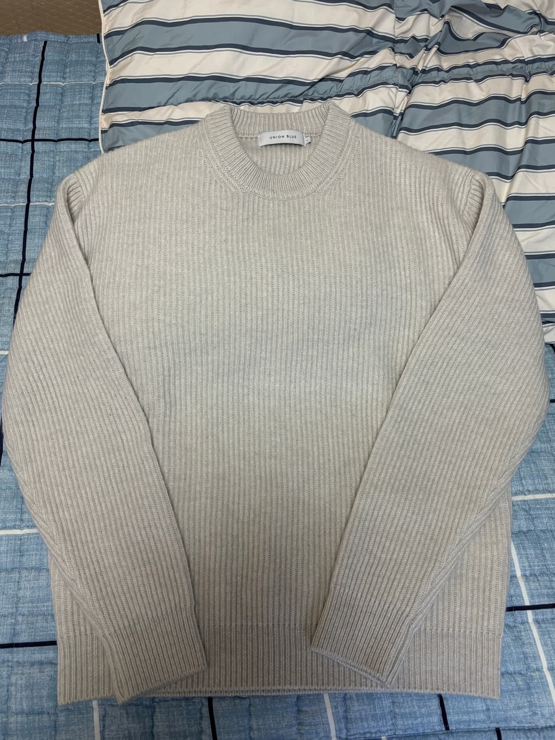 유니온블루 프리미어 크루 울 니트 크림 L 상품이미지2