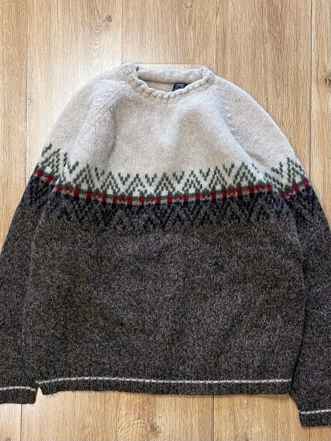 택포) 90s USA 빈티지 노르딕 패턴 울 니트 스웨터 상품이미지1