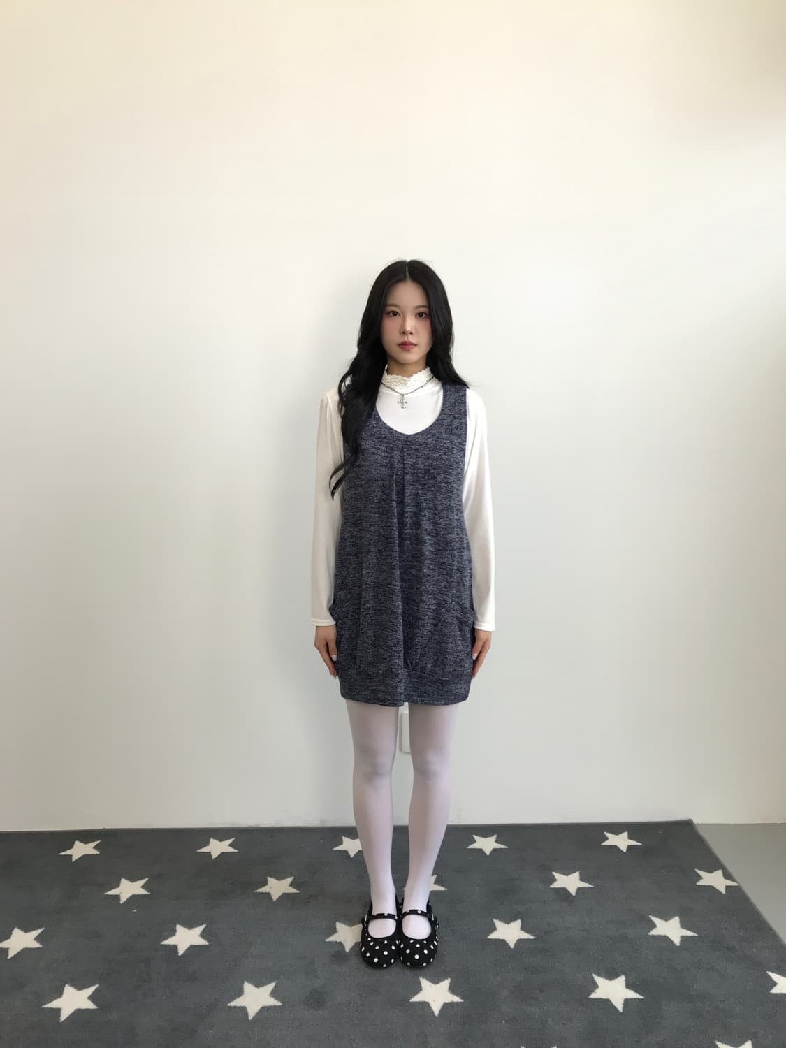 Jpn Purple Melange Knit Onepiece 상품이미지1