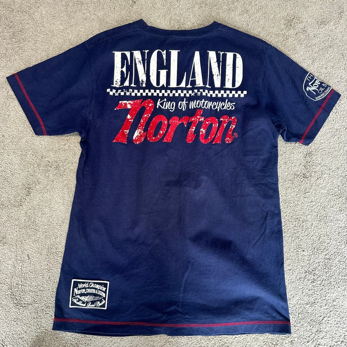 NORTON 노턴 빈티지 자수 네이비 반팔티L 상품이미지6