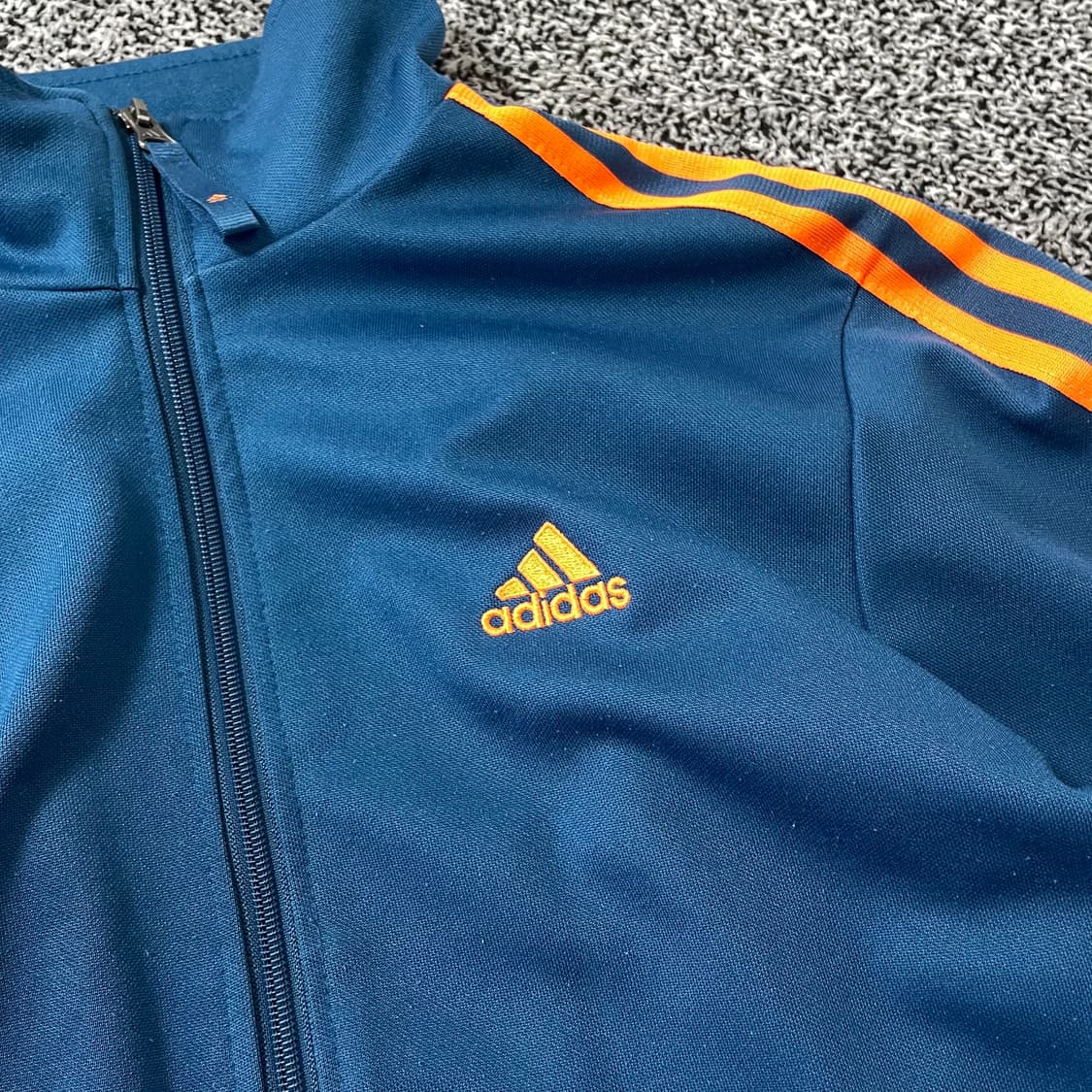 빈티지9. 아디다스 트랙탑 블루 네온 오렌지 져지 상품이미지2