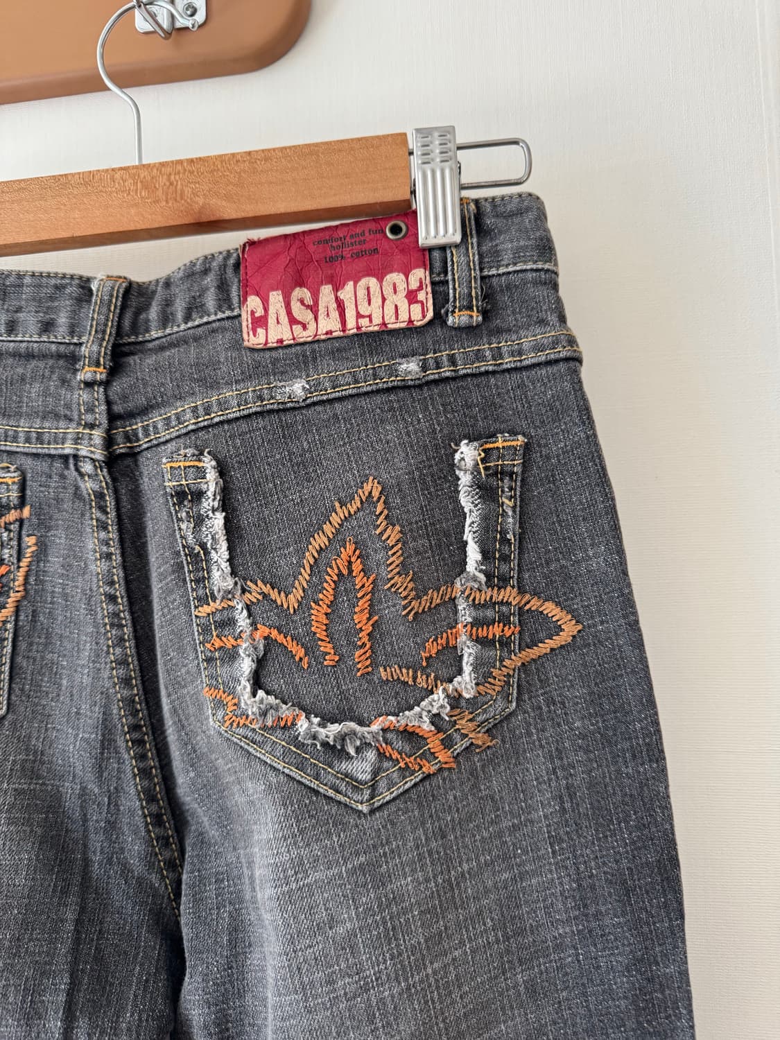 자수 데님 부츠컷 팬츠 상품이미지6