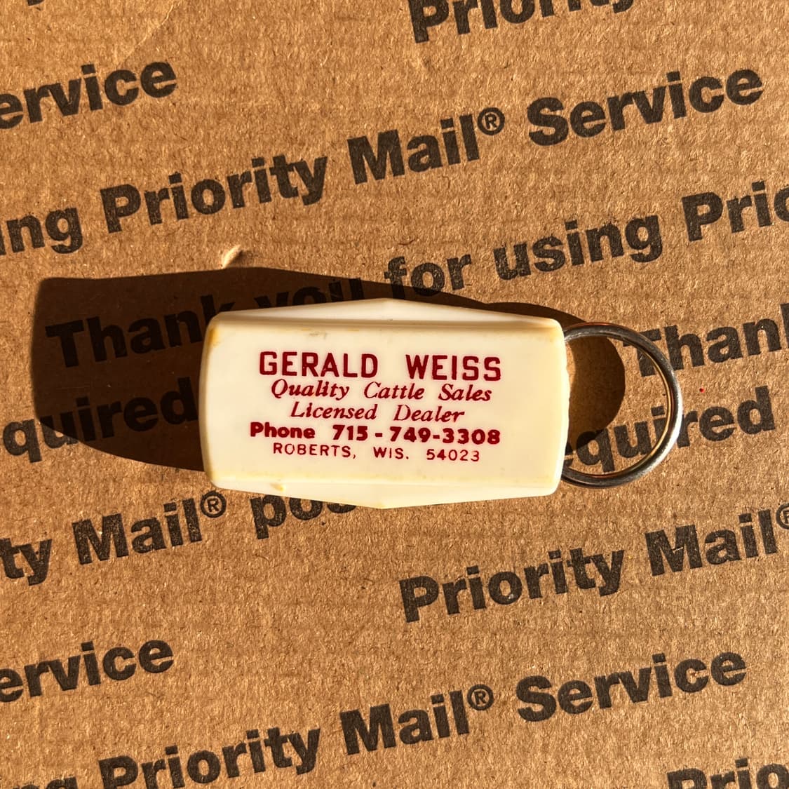 90s vtg Gerald Weiss Cattle Sales Keyrin 상품이미지1
