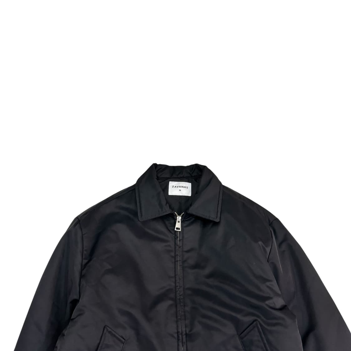 자바나스 블랙 미니멀 나일론 카라 자켓 상품이미지2