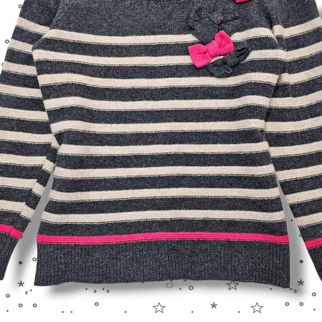 F 리본 포인트 스트라이프 니트 상품이미지3