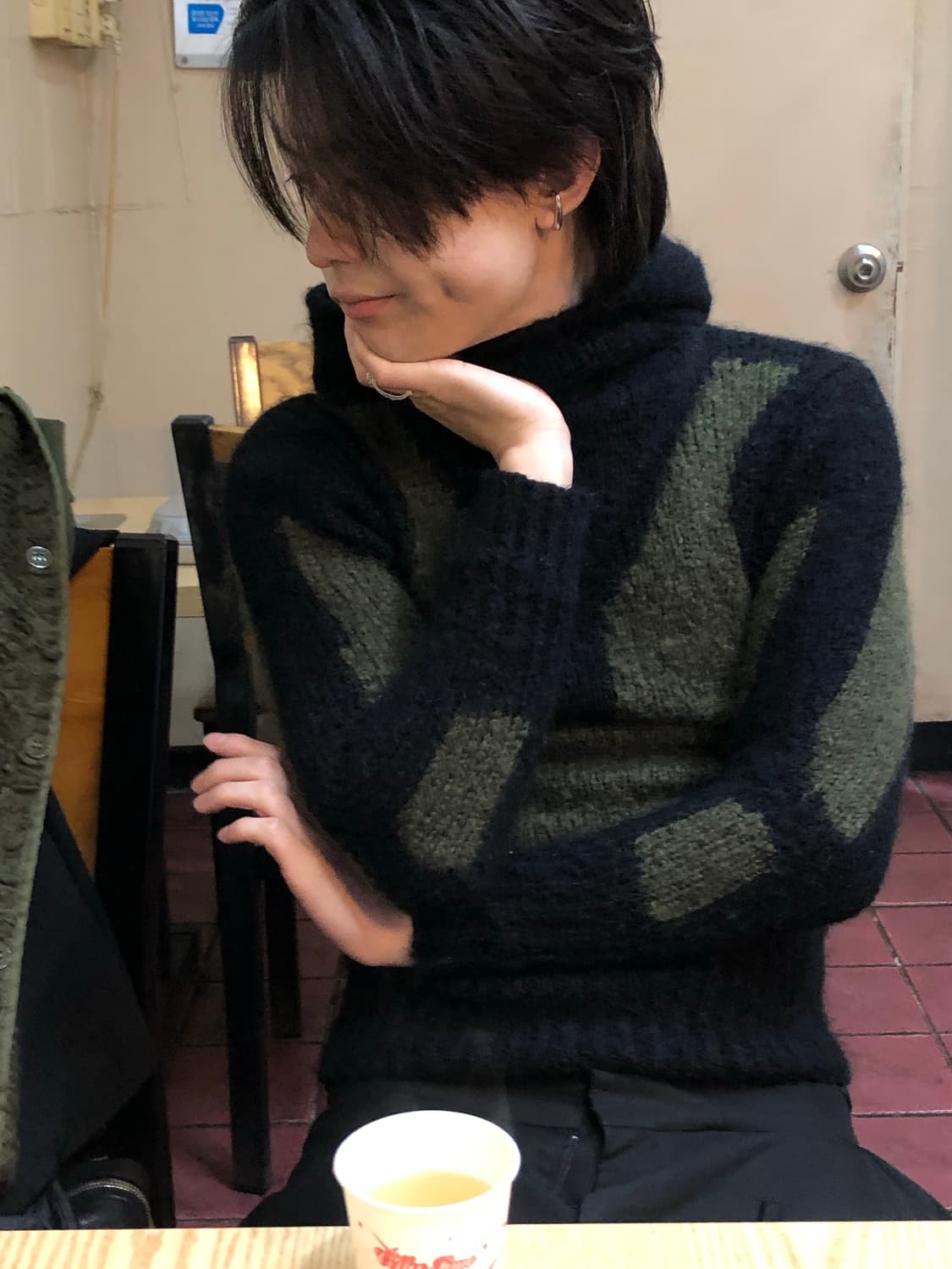 스컬 프린팅 울 후드 상품이미지10