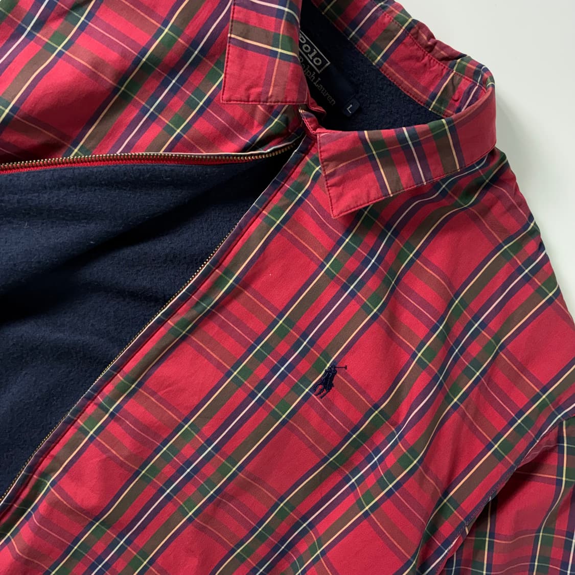Polo  폴로 랄프로렌 90,s 자수 코튼 체크 스윙탑 자켓  상품이미지4