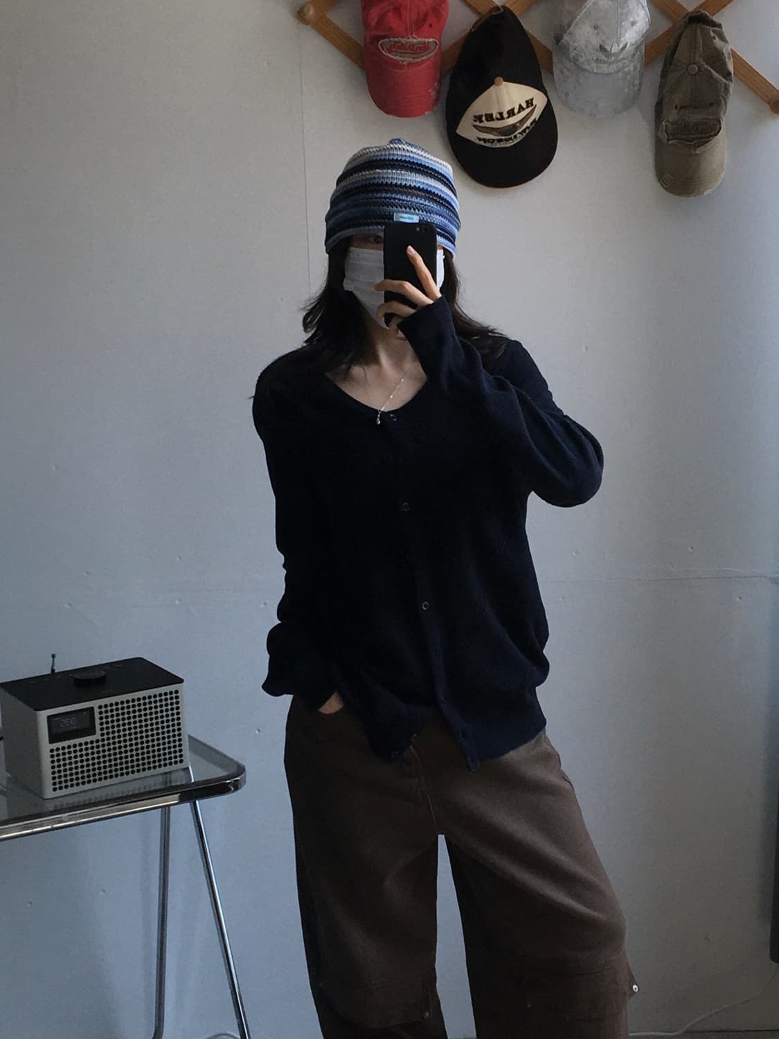 타미힐피거 브이넥 메시 가디건 상품이미지1