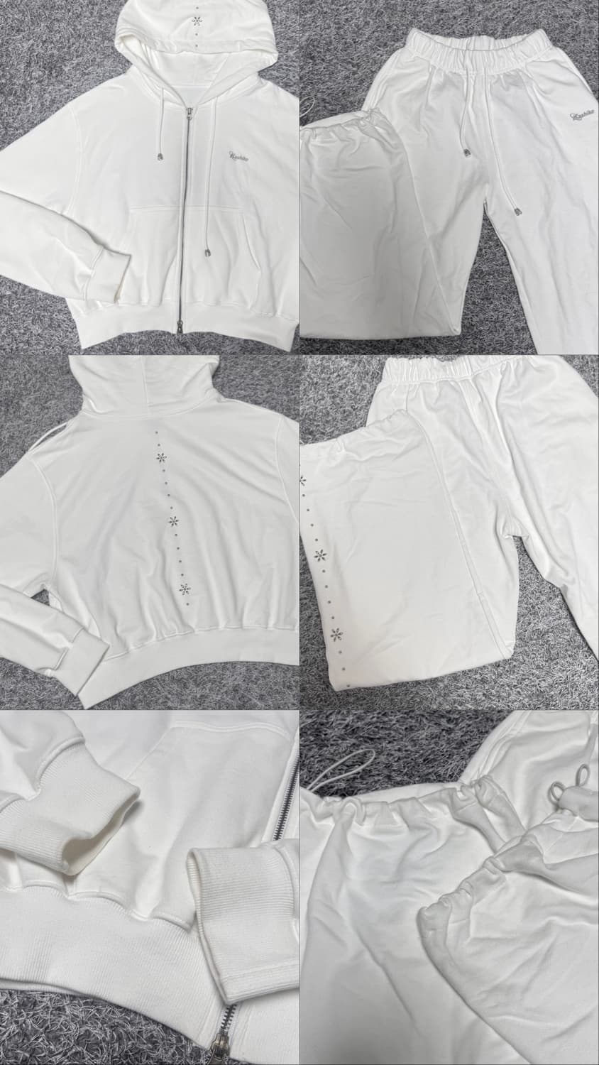 카시코 컴피 몽크 후드집업 / 몽크 트라우져 조거 팬츠 트레이닝 화이트 상품이미지5