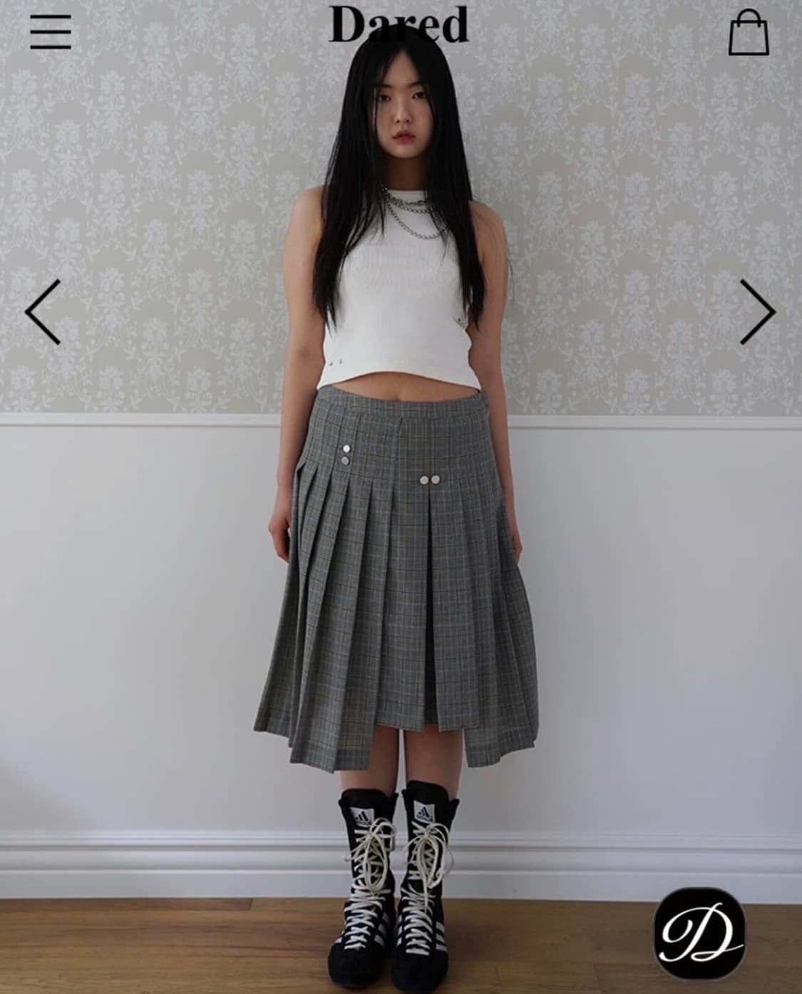 Dared unbalance pleated skirt 데어드 스커트 상품이미지4
