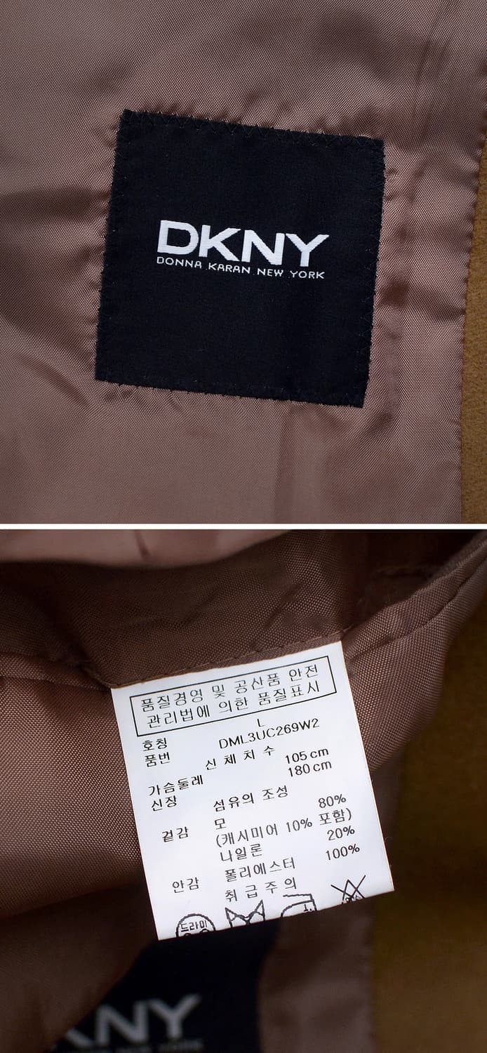 DKNY 울캐시미어 카멜 브라운 클래식 더블 코트 자켓 (100+) 상품이미지10