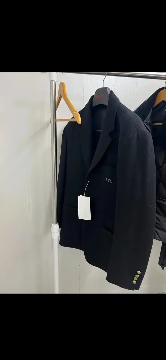 Stu 3버튼 울 핸드 스티치 블레이져 네이비 새상품 상품이미지1