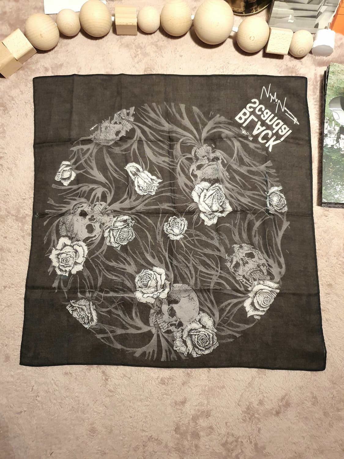 Yohji yamamoto black scandal skull scarf 상품이미지3