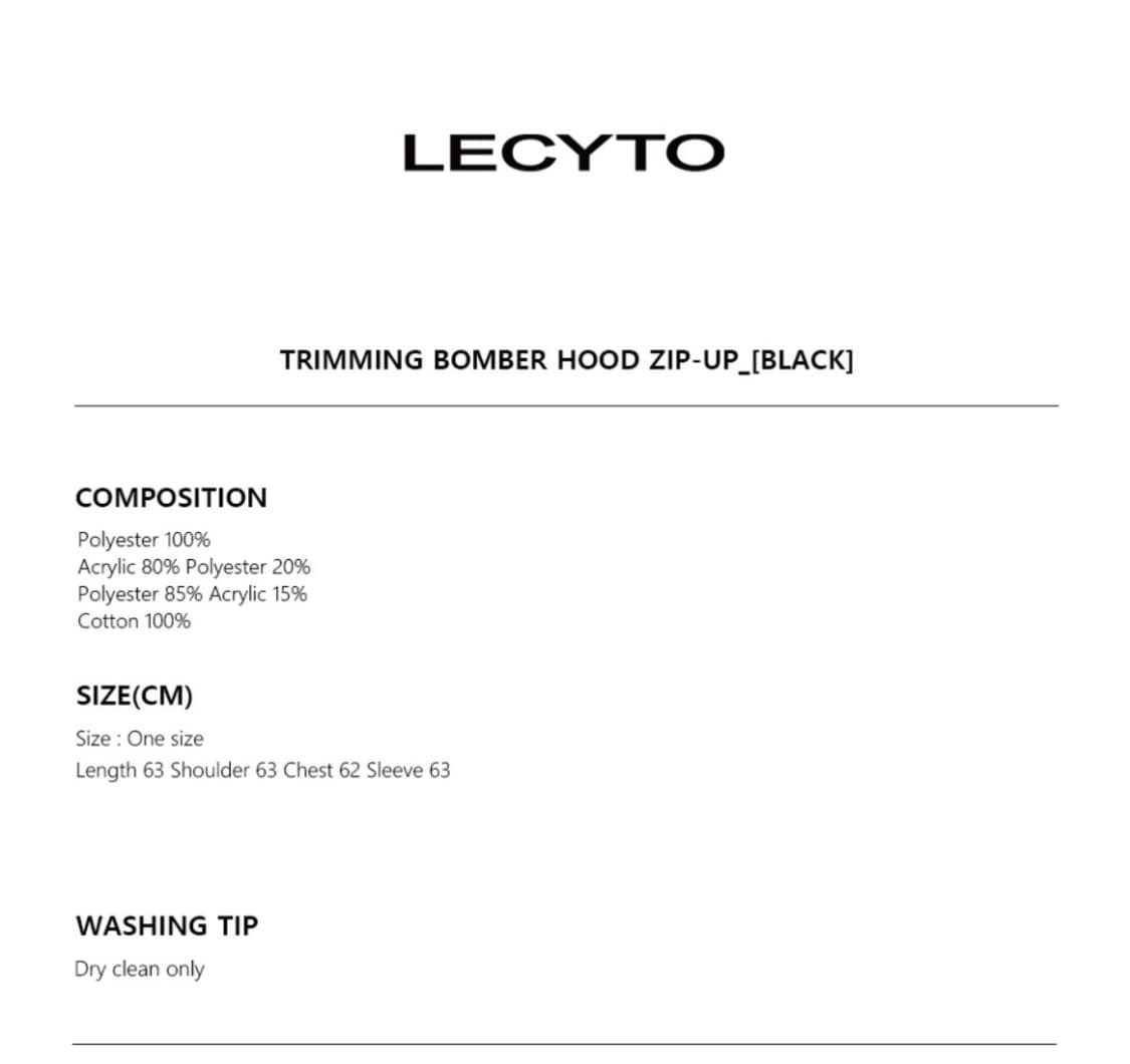 Trimming Bomber Hood Zip-Up_[Black] 상품이미지4